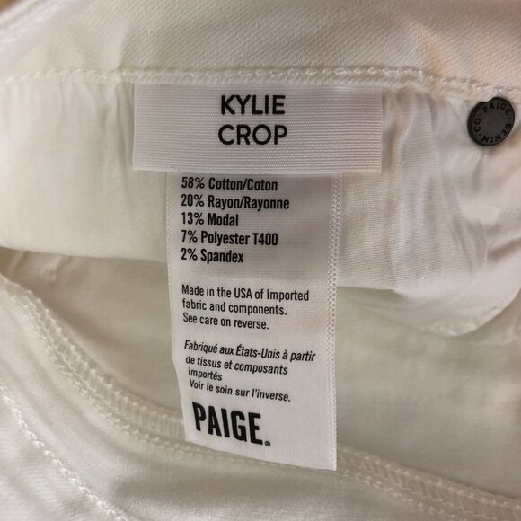 Paige Womens Kylie Crop Jeans Optic White Size 32 - Picture 5 of 7